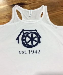 Bella & Canvas Mtn Brook White/Navy Youth Tank Top, Mtn Brook Old Mill/Est. 1942 APPAREL