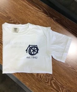 APPAREL Mtn Brook White Comfort Colors T Shirt With Navy Mill And Est. 1942