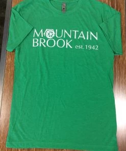 Mountain Brook Sporting Goods Mtn Brook Next Level Green T-Shirt With Mountain Brook Est. 1942 In White APPAREL