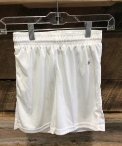 BASKETBALL Badger White Shorts Girls 4" Inseam
