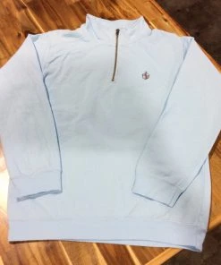 Comfort Colors Adult 1/4 Zip Fleece With MB Crest -Chambray APPAREL