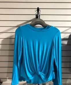 YOUTH APPAREL Terez Girls L/S Twist Front Top - Luna Blue