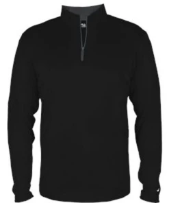 BASKETBALL Badger Quarter Zip Youth Pullover- Black