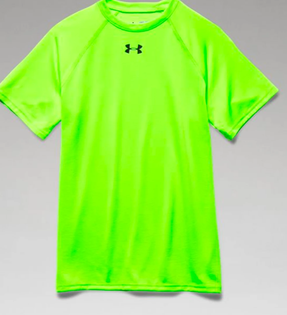 Under Armour Boys Locker Tee Short Sleeve-Hi Vis GREEN 1 Under Armour Boys Locker Tee Short Sleeve-Hi Vis GREEN