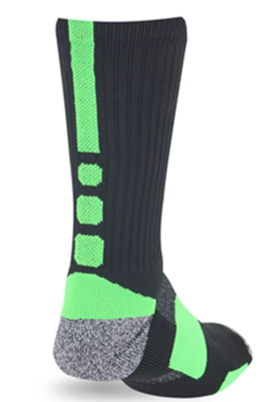Pro Feet Shooter 2.0 Sock-Black/Neon Green 1 Pro Feet Shooter 2.0 Sock-Black/Neon Green
