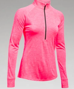 Under Armour UA Womens Tech 1/2 Zip-Twist- HEATHERED BLACK