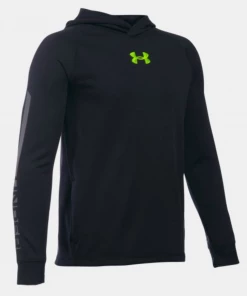 Under Armour Under Amour Youth Waffle Hoody - Black/Volt APPAREL