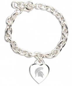 WinCraft Inc SPARTAN PRIDE SPARTAN Heart Charm Bracelet