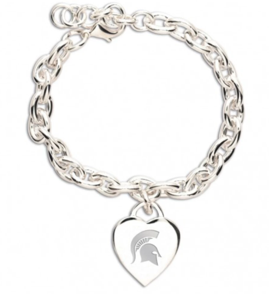 WinCraft Inc SPARTAN PRIDE SPARTAN Heart Charm Bracelet 1 WinCraft Inc SPARTAN PRIDE SPARTAN Heart Charm Bracelet