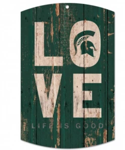 WinCraft Inc SPARTAN PRIDE Spartans Life Is Good Wood Sign