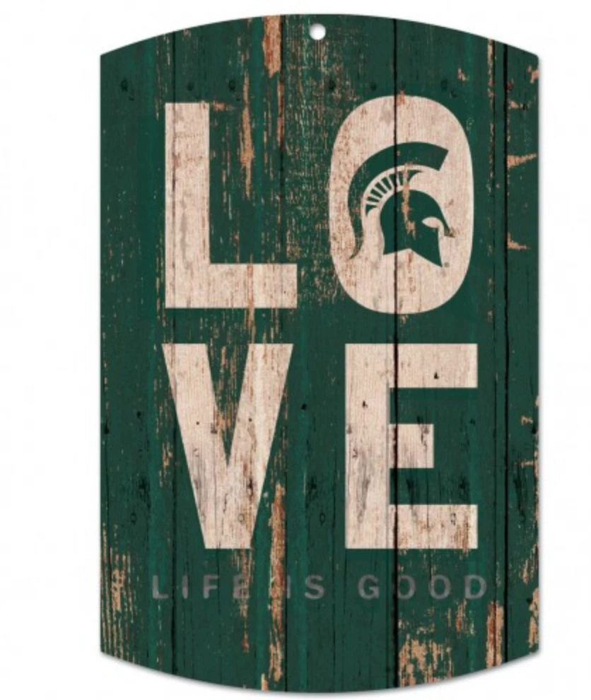 WinCraft Inc SPARTAN PRIDE Spartans Life Is Good Wood Sign 1 WinCraft Inc SPARTAN PRIDE Spartans Life Is Good Wood Sign