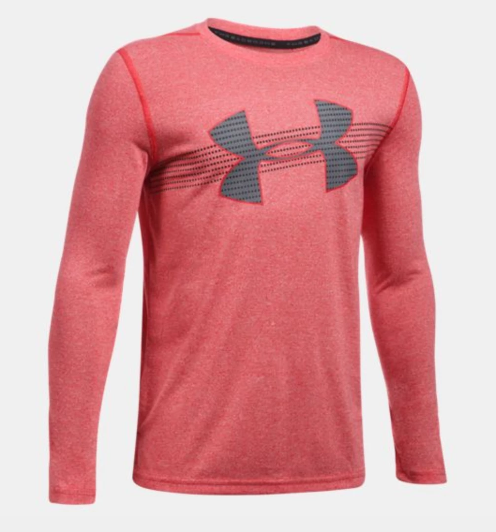 APPAREL Under Armour Boys Threadborne L/S Tee - Red 1 APPAREL Under Armour Boys Threadborne L/S Tee - Red