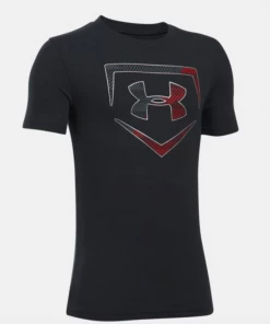 YOUTH APPAREL Under Armour Boy's Baseball Logo T-Shirt - Black/Red