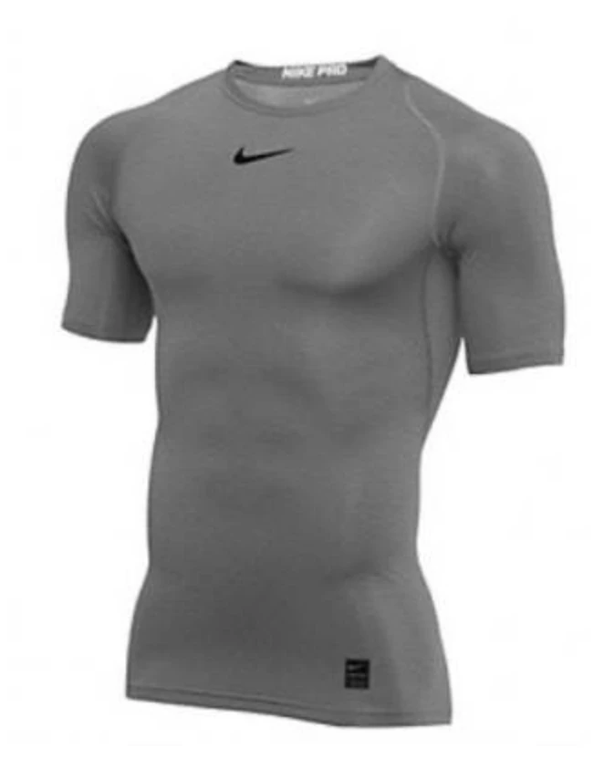 FOOTBALL Nike Men's Pro Short Sleeve Compression Top - Carbon Heather 1 FOOTBALL Nike Men's Pro Short Sleeve Compression Top - Carbon Heather