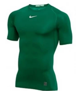 Nike Men's Pro Short Sleeve Compression Top - Green FOOTBALL