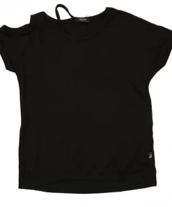 Girls Terez Cut Out Cold Shoulder Tee - Black APPAREL
