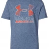 Under Armour Youth Heather Blue Big Logo T-Shirt APPAREL