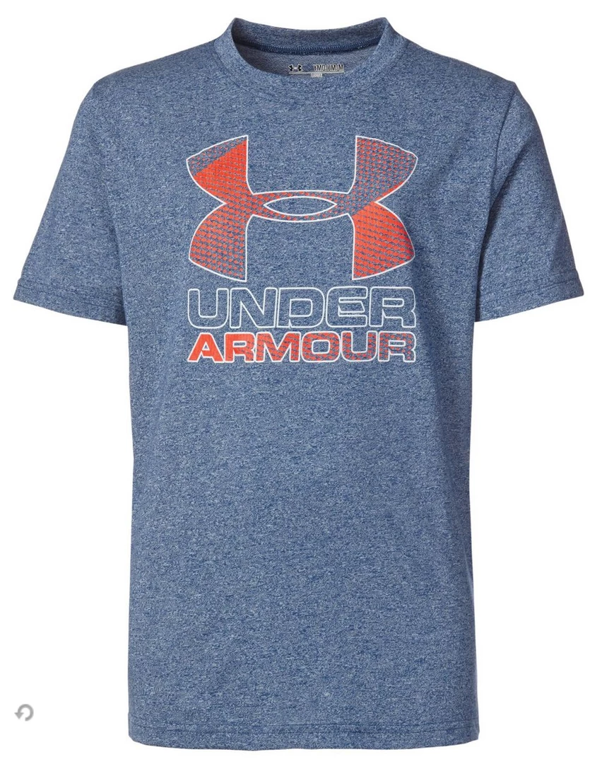 Under Armour Youth Heather Blue Big Logo T-Shirt APPAREL 1 Under Armour Youth Heather Blue Big Logo T-Shirt APPAREL