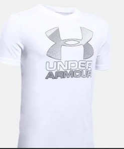 Under Armour Youth Big Logo T-Shirt-grey And White APPAREL