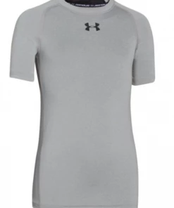 Mountain Brook Sporting Goods UA HeatGear® Armour Boys Short Sleeve Shirt- Grey YOUTH APPAREL