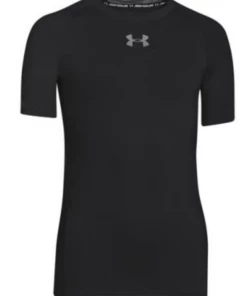 Mountain Brook Sporting Goods YOUTH APPAREL UA HeatGear® Armour Boys Short Sleeve Shirt- Black