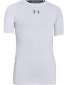 Mountain Brook Sporting Goods YOUTH APPAREL UA HeatGear® Armour Boys Short Sleeve Shirt- White