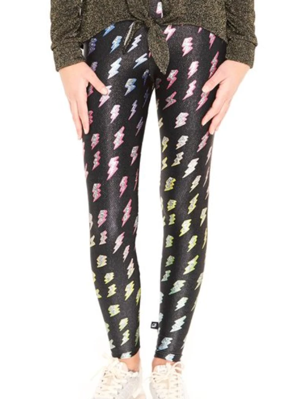 YOUTH APPAREL Terez Youth Glitter Lightning Leggings 1 YOUTH APPAREL Terez Youth Glitter Lightning Leggings