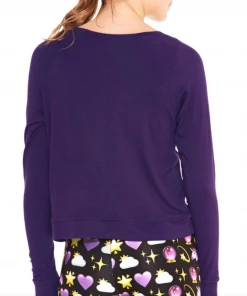 Terez Girls Slash Crewneck Jersey 200 Top - Eggplant