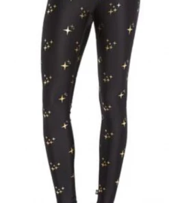 Terez Gold Sparkle Foil Printed Tall Band Pant APPAREL
