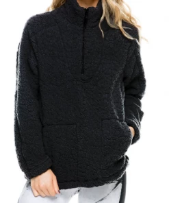 Strut This Black Fleece Farrah Pullover