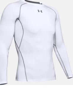Under Armour Heat Gear L/S Compression Shirt --Adult White FOOTBALL