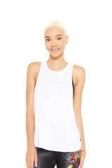 Women's Terez White Striped Mesh Back Racerback Tank APPAREL