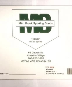 Big Red 30 Game Basketball Scorebook